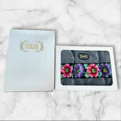 FEILER フェイラー 巾着ポーチ グレー 花柄 シュニール織 日本製