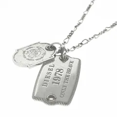 DIESEL ディーゼル ネックレス  ドッグタグ/メタル/ ブレイブマン/ロゴプレート   シルバーカラー メンズ / 240001187229