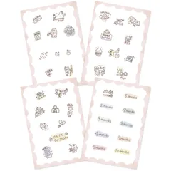 【耐水／耐久】くすみカラー・匿名配送・母子手帳シール・マタニティフレークシール・妊娠記録シール