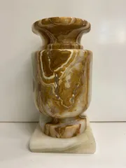 【ヴィンテージ】台座付　天然石花瓶　花器　インテリア