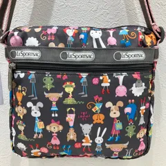 9653　LeSportsac　レスポートサック　ショルダーバッグ　グレー　小さめ　ミニ　レディース　軽量　動物　アニマル　キャラクター