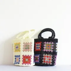 ビーズバッグ ミニバッグ クロシェ 筒状   可愛い  カジュアル フォーマル パーティー 結婚式 二次会 デート  VIK202207