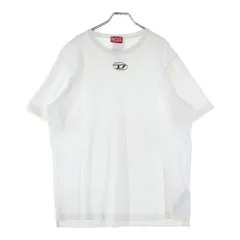 DIESEL (ディーゼル) フロントDロゴ クルーネック 半袖Tシャツ ホワイト A09864