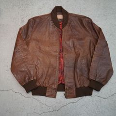90s diamond stitch leather MA1 jacket 短丈 90s diamond stitch leather MA1 jacket 短丈 - メルカリ