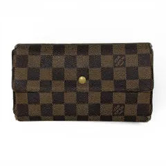 ●ジャンク品●LOUIS VUITTON ルイヴィトン 長財布 三つ折り長財布 ポルトトレゾール インターナショナル ダミエ エベヌ N61215