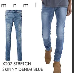 mnml X207 ストレッチスキニーデニムパンツ 【ウォッシュブルー】【29】
