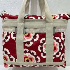 9736　LeSportsac　レスポートサック　トートバッグ　ハンドバッグ　ベージュ　レッド　花柄　フラワー　レディース　大きめ　大容量　カジュアル　シンプル