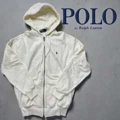 POLO by Ralph Lauren フルジップパーカー M 前開きパーカー 羽織り メンズ ファッション 白 カジュアル