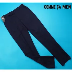 新品サンプル定価3.1万円 COMME CA MEN コムサメン 春秋 ハイゲージ千鳥 テーパードパンツ M紺(09)  14PM14のサムネイル