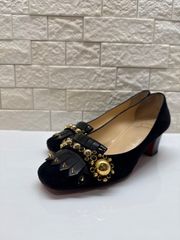 フランスアンティークヴィクトリアンリボン刺繍のソワレシューズ