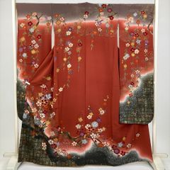 振袖 正絹 新品未使用 藤の花柄 くすみピンク - メルカリ