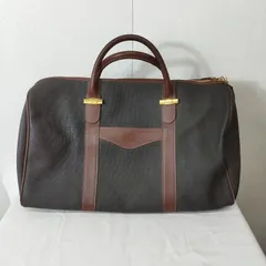 dunhill ダンヒル ボストンバッグ 旅行 バッグ PVC レザー 大容量 ビジネス ブラウン系 B457