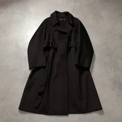 GQ4798●UNIQLO+J : 大きいサイズ カシミヤブレンドラップロングコート●XXL●濃いブラウン系 ユニクロ ジルサンダー