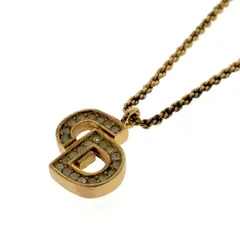 クリスチャンディオール Christian Dior ネックレス ロゴ CD ラインストーン ゴールド メッキ ♯1073013307