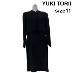 ◆ ユキトリイ YUKI TORII ブラックフォーマル 半袖 ひざ丈 ワンピース ボレロ 一つボタン 黒 ブラック 11 L レディース Z6B088