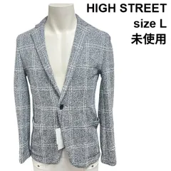 ◇ 未使用 ハイストリート HIGH STREET ジャケット PONTETORTO ポンテトルト サマーツィード グレー 白 黒 綿 L メンズ S6B301のサムネイル