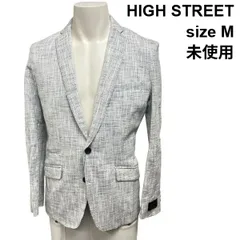 ◇ 未使用 ハイストリート HIGH STREET ジャケット ボノット BONOTTO テープヤーンツィード 白 ライトグレー 綿 M メンズ S6B299のサムネイル