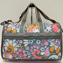 9724　LeSportsac　レスポートサック　2way　ボストンバッグ　旅行用バッグ　トラベルバッグ　レディース　軽量　カジュアル　シンプル　グレー　花柄　フラワー