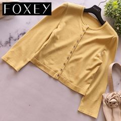 美品☆FOXEY/フォクシー ピンタック長袖シャツ シアーブラウス 