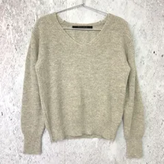 YECCA VECCA イェッカヴェッカ 畦編み Vネック ニット プルオーバー ライトグレー Fサイズ ◇〇☆