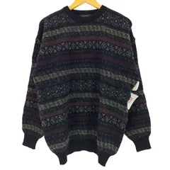 ブルックスブラザーズ BROOKS BROTHERS イギリス製 マルチボーダー ウール クルーネックニット メンズ import：L 