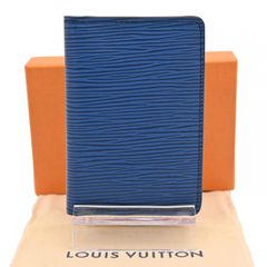 Louis Vuitton 青 レザー 名刺入れ - メルカリ
