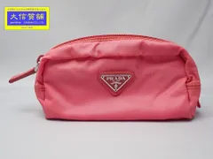 PRADA プラダ ミニ ナイロン コスメポーチ ピンク 中古B 【送料無料】 A-9117【質屋出品】