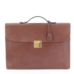 美品 ボッテガヴェネタ レザー ビジネス バッグ 書類鞄 ブリーフケース トート 通勤 ブラウン 茶色 A4 メンズ EEE DA21-5【中古】