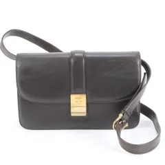 美品 セリーヌ トリオンフ 金具 レザー ショルダーバッグ 斜め掛け クロスボディ ブラウン 茶色 本革 レディース RUE DB10-10【中古】