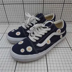 ◇ Θ バンズ Vans V36CF EMB.F デイジー刺繍 スニーカー ネイビー系 23.5cm レディース E  【1512190004649】