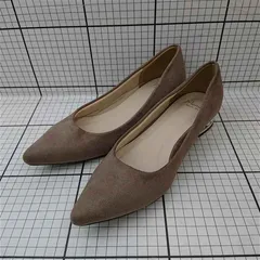 ◇ Θ メヌエ Menuè パールヒール ポインテッドトゥパンプス ベージュ系 24.0cm レディース E  【1512190013245】