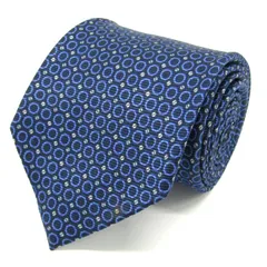 ブルガリ ブランドネクタイ セッテピエゲ 総柄 ドット PO メンズ ネイビー BVLGARI 【中古】