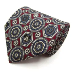 ディズニー ブランドネクタイ ミッキー 総柄 ドット 小紋柄 PO メンズ ワインレッド Disney 【中古】