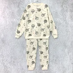おでかけ子ザメ 総柄 裏起毛 ルームウェア ホワイト Lサイズ ◇〇