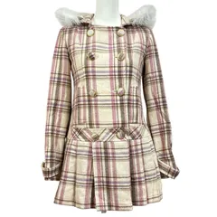 【LIZLISA リズリサ】ツイードチェックコート 裾タック フード付き FREE