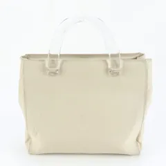 プラダ テスート ナイロン クリア ハンドル トライアングルロゴ ハンドバッグ トート レディース EEM DJ34-2【中古】