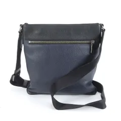 極美品 コーチ 72101 レザー ショルダーバッグ 斜め掛け メッセンジャー ビジネス 通勤 トート ネイビー 紺 メンズ MEE DM11-8【中古】