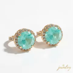 LUMINA CIEL ピアス ジルコニア ゴールド 豪華 大ぶり ラウンド ホワイトブルー ウェディング ジュエリー ヴィンテージ風 華やか 結婚式 宴会 パーティー ルミナシエル