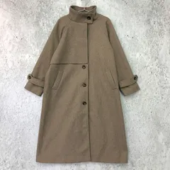 moment+  モーメントプラス ニット メルトン スタンドカラー ケープ コート ブラウン Mサイズ ◇〇