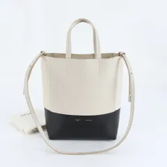 セリーヌ バーティカル スモール カバ レザー 2WAY トート バッグ 斜め掛け ショルダー ハンド バイカラー レディース RUE DM42-2【中古】