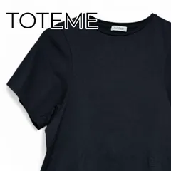 TOTEME トーテム Espera エスペラ オーガニックコットン 半袖 Tシャツ ブラック 黒 S レディース トップス クルーネック ロゴ刺繍 ラクラス取扱 ポルトガル製 綿100％ 夏物 シンプル 上質 ベーシック モノトーン 232KJのサムネイル