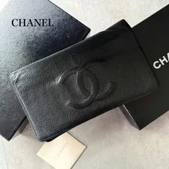 CHANEL シャネル キャビアスキン クラシックCC 二つ折り長財布 ココマーク ブラック 黒 レザー ロングウォレット デカココ