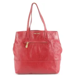 美品 ミュウミュウ レザー トート バッグ 肩掛け ショルダー ハンド 本革 ブランド レッド A4 レディース EWM DN3-7【中古】