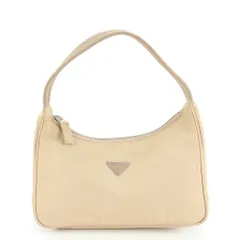 美品 プラダ テスート ナイロン トライアングルロゴ ベージュ ハンドバッグ 婦人 レディース EWM DN6-8【中古】