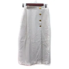 グリーンレーベルリラクシング ユナイテッドアローズ green label relaxing タイトスカート ロング 麻混 リネン混 38 M 白 オフホワイト /YI