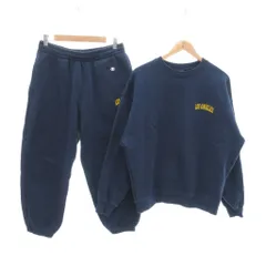 チャンピオン CHAMPION LOS ANGELES セットアップ スウェット トレーナー ジョガーパンツ L 紺 ネイビー 長袖 クルーネック ロゴ刺繍 /NU ■GY59