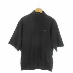 ナイキゴルフ NIKE GOLF ゴルフウェア ジャケット ピステ XL 黒 ブラック スタンドカラー 半袖 ハーフボタン /AO7 ■GY59