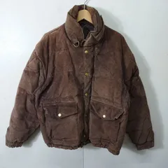 Art Able Development アートエイブル レザー ダウン ボンバー ジャケット スエード アウター 防寒 古着 vintage ブラウン系 48 B473