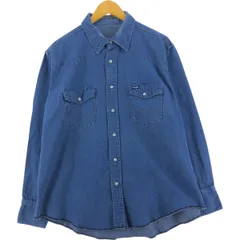 古着 ラングラー Wrangler 長袖 デニムウエスタンシャツ メンズXL相当/eaa605010