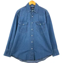 古着 ラングラー Wrangler 長袖 デニムウエスタンシャツ メンズL相当/eaa605018